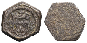 FRANCE / CAPÉTIENS - FRANCE / ROYAL
Poids monétaire pour le demi-écu neuf à la couronne ND (1403-1483).
Moulin p. 16 ; Cuivre - 1,40 g - 13 mm - 12 h
...