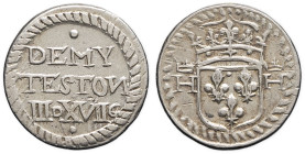 FRANCE / CAPÉTIENS - FRANCE / ROYAL
Poids monétaire de 3 deniers 17 grains pour le demi-teston ND (1551-1589).
Moulin p. 29 ; Laiton argenté - 4,81 g ...