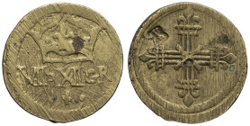 FRANCE / CAPÉTIENS - FRANCE / ROYAL
Poids monétaire de 7 deniers 15 grains pour le quart d’écu ND (1638-1715).
Moulin p. 44 ; Laiton - 9,59 g - 21,5 m...