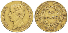 FRANCE - FRANCE
Consulat (1799-1804). 20 francs Bonaparte, Premier Consul An 12 (1804), A, Paris.
G.1020 - F.510 - Fr.480 ; Or - 6,39 g - 21 mm - 6 h
...