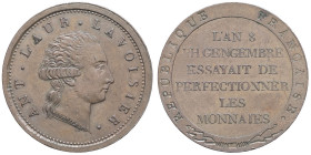 FRANCE - FRANCE
Consulat (1799-1804). Essai de perfectionnement des monnaies par Gengembre, à l’effigie de Lavoisier An 8 (1800), Paris.
Maz.614 v. - ...