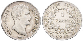 FRANCE - FRANCE
Premier Empire / Napoléon Ier (1804-1814). 1 franc calendrier révolutionnaire An 13 (1805), A, Paris.
G.443 - F.201 ; Argent - 5,05 g ...