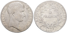 FRANCE - FRANCE
Premier Empire / Napoléon Ier (1804-1814). 5 francs Empereur, calendrier grégorien 1807, L, Bayonne.
G.581 - F.304 ; Argent - 24,78 g ...