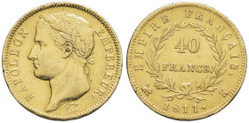 FRANCE - FRANCE
Premier Empire / Napoléon Ier (1804-1814). 40 francs Empire 1811, K, Bordeaux.
G.1084 - F.541 - Fr.509 ; Or - 12,87 g - 26 mm - 6 h
Se...