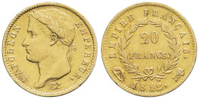 FRANCE - FRANCE
Premier Empire / Napoléon Ier (1804-1814). 20 francs Empire 1812, R couronnée, Rome.
G.1025 - F.516 - Fr.513 ; Or - 6,43 g - 21 mm - 6...
