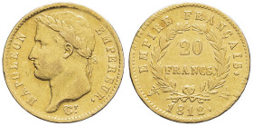 FRANCE - FRANCE
Premier Empire / Napoléon Ier (1804-1814). 20 francs Empire 1812, W, Lille.
G.1025 - F.516 - Fr.513 ; Or - 6,37 g - 21 mm - 6 h
TTB.
