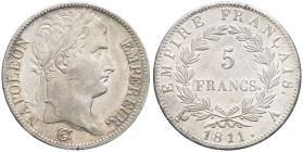 FRANCE - FRANCE
Premier Empire / Napoléon Ier (1804-1814). 5 francs Empire 1811, A, Paris.
G.584 - F.307 ; Argent - 24,98 g - 37 mm - 6 h
Légères hair...