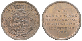 FRANCE - FRANCE
Premier Empire / Napoléon Ier (1804-1814). Module de 2 francs, visite de la Monnaie de Paris par Frédéric-Auguste I de Saxe 1809, Pari...