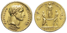 FRANCE - FRANCE
Premier Empire / Napoléon Ier (1804-1814). Médaillette ou quinaire d’Or, le sacre de Napoléon Ier, par Denon et Jeuffroy An XIII (1804...