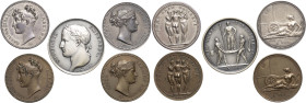 FRANCE - FRANCE
Premier Empire / Napoléon Ier (1804-1814). Lot de 5 médailles ND (1804, 1813, refrappes XXe s.), Paris.
MdP.G.8, G.209, G.210 - Br.328...