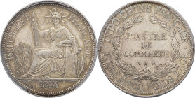 INDOCHINE - INDOCHINA
IIIe République (1870-1940). Piastre, variété avec le faisceau 1895, A, Paris.
Lec.277 ; Argent - 39 mm - 6 h
PCGS AU53 (5187059...