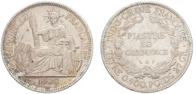 INDOCHINE - INDOCHINA
IIIe République (1870-1940). Piastre 1900, A, Paris.
Lec.282 ; Argent - 26,87 g - 39 mm - 6 h
TTB.