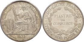 INDOCHINE - INDOCHINA
IIIe République (1870-1940). Piastre 1921, San Francisco.
Lec.296 ; Argent - 39 mm - 6 h
PCGS AU58 (51870593). 
Superbe.