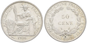 INDOCHINE - INDOCHINA
IIIe République (1870-1940). 50 cent(ièmes) 1936, Paris.
Lec.261 ; Argent - 13,48 g - 29 mm - 6 h
Superbe.