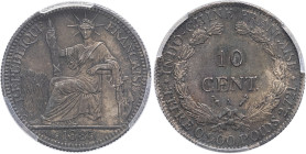 INDOCHINE - INDOCHINA
IIIe République (1870-1940). 10 cent(ièmes) 1885, A, Paris.
Lec.129 ; Argent - 19 mm - 6 h
PCGS Genuine Tooled-AU Detail (518706...