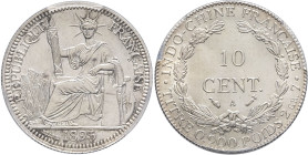 INDOCHINE - INDOCHINA
IIIe République (1870-1940). 10 cent(ièmes) 1895, A, Paris.
Lec.136 ; Argent - 19 mm - 6 h
Top Pop : c’est le plus bel exemplair...