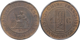 INDOCHINE - INDOCHINA
IIIe République (1870-1940). 1 centième 1889, A, Paris.
Lec.41 - KM.1 ; Bronze - 31 mm - 6 h
Top Pop : c’est le plus bel exempla...