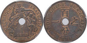 INDOCHINE - INDOCHINA
IIIe République (1870-1940). 1 cent 1896, A, Paris.
Lec.50 ; Bronze - 27,5 mm - 6 h
C’est le second plus haut grade ! (9).
PCGS ...