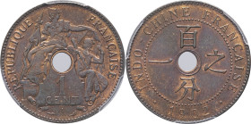 INDOCHINE - INDOCHINA
IIIe République (1870-1940). 1 cent 1902, A, Paris.
Lec.58 ; Bronze - 27,5 mm - 6 h
Top Pop : c’est le plus bel exemplaire gradé...