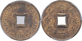 INDOCHINE - INDOCHINA
IIIe République (1870-1940). Sapèque 1900, A, Paris.
Lec.16 ; Bronze - 20 mm - 6 h
C’est le second plus haut grade ! (2).
PCGS M...