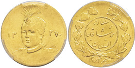IRAN - IRAN
Ahmad Chah Qadjar (1909-1925). 1/2 toman ou 5000 dinars AH 1337 (1918), Téhéran.
KM.1071 - Fr.85 ; Or - [1,43] g - 16,5 mm - 6 h
Top Pop :...
