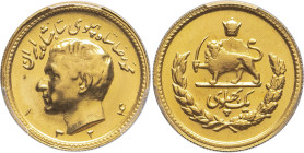 IRAN - IRAN
Mohammad Reza Pahlavi (1941-1979). Pahlavi SH 1324 (1945), Téhéran.
KM.1150 - Fr.101 ; Or - [8,13] g - 22 mm - 12 h
C’est le second plus h...
