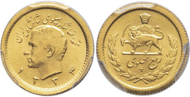 IRAN - IRAN
Mohammad Reza Pahlavi (1941-1979). 1/4 pahlavi SH 1334 (1955), Téhéran.
KM.1160 - Fr.103 ; Or - [2,03] g - 16,5 mm - 12 h
C’est le second ...