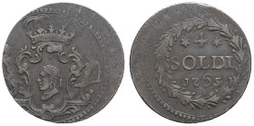 ITALIE - ITALY
Corse, Pascal Paoli (1761-1768). 4 soldi 1765, Murato.
G.7 ; Cuivre - 1,99 g - 21 mm - 12 h
Frappe décentrée. TTB.