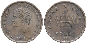 ITALIE - ITALY
Milan, royaume d’Italie, Napoléon Ier (1805-1814). Soldo (5 centesimi) 1811, M, Milan.
G.IT 18 - M.110 - P.65 - DMP.1036 ; Cuivre - 10,...