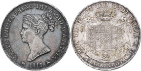 ITALIE - ITALY
Parme, Marie-Louise (1815-1847). 1 lire 1815, Milan.
MIR.1095 - M.119 - DMP.1015 ; Argent - 5,00 g - 23 mm - 6 h
Hairlines au droit ave...