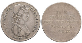 ITALIE - ITALY
République Cisalpine (1797-1802). 30 soldi An IX (1800), Milan
.
M.185 - P.9 - KM.1 - DMP.908 ; Argent - 7,22 g - 29 mm - 12 h
TB.