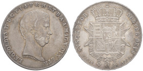 ITALIE - ITALY
Toscane (Grand-duché de), Léopold II (1824-1859). 4 florins ou 10 paoli 1856, Pise.
MIR.449/3 - KM.75b ; Argent - 27,15 g - 40,5 mm - 6...