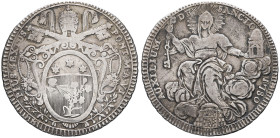 ITALIE - ITALY
Vatican, Pie VI (1775-1799). Scudo romano 1780 - An VI, Rome.
MIR.2764/8 - KM.1216.1 - Dav.1471 ; Argent - 26,10 g - 40,5 mm - 12 h
Pat...
