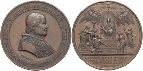 ITALIE - ITALY
Vatican, Pie IX (1846-1878). Médaille, jubilé épiscopal, par Speranza 1877, Rome.
Bart.XXXI-8 ; Bronze - 102,65 g - 60 mm - 12 h
Un cou...