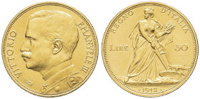 ITALIE - ITALY
Victor-Emmanuel III (1900-1946). 50 lire Or pour l’ESPOSIZIONE INTERNAZIONALE AGRICOLA INDUSTRIALE 1912, R, Rome.
Cud.1234b - Pag.653 -...