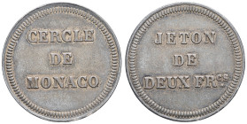 MONACO - MONACO
Charles III (1853-1889). Cercle de Monaco, jeton de deux francs ND (1er mai 1863), Paris.
G.MC122b - BN.241, p. 71 ; Argent - 6,63 g -...