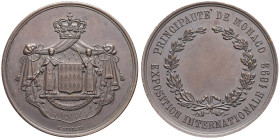 MONACO - MONACO
Albert Ier (1889-1922). Médaille, exposition internationale, par C. Besesti 1893.
Bronze - 29,88 g - 40,5 mm - 12 h
Superbe.