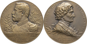 MONACO - MONACO
Albert Ier (1889-1922). Médaille, centenaire de Hector Berlioz, par E. Mouchon 1903, Paris (Janvier et Duval).
Niggl 342 ; Bronze - 67...