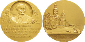 MONACO - MONACO
Albert Ier (1889-1922). Médaille, cinquantenaire de la Société des Bains de Mer créée par François Blanc, par T. Szirmai 1913, Paris (...