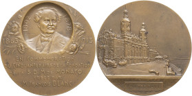 MONACO - MONACO
Albert Ier (1889-1922). Médaille, cinquantenaire de la Société des Bains de Mer créée par François Blanc, par T. Szirmai 1913, Paris (...