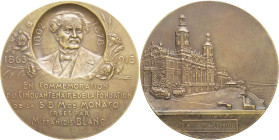 MONACO - MONACO
Albert Ier (1889-1922). Médaille, cinquantenaire de la Société des Bains de Mer créée par François Blanc, par T. Szirmai 1913, Paris (...
