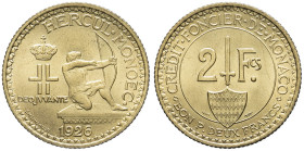 MONACO - MONACO
Louis II (1922-1949). 2 francs, tireur à l’arc 1926, éclair, Poissy.
G.MC129 ; Cupro-aluminium - 8,05 g - 27 mm - 6 h
Rare dans cette ...