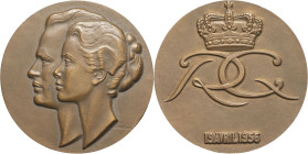 MONACO - MONACO
Rainier III (1949-2005). Médaille, mariage princier, par Lagriffoul 19 avril 1956, Paris.
Bronze - 44,98 g - 41 mm - 12 h
Poinçon (cor...