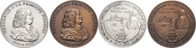 MONACO - MONACO
Rainier III (1949-2005). Coffret de deux médailles, Honoré II, Xe rencontre internationale de l’Association numismatique de Monaco, pa...