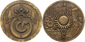 MONACO - MONACO
Rainier III (1949-2005). Médaille, 50e anniversaire du Conseil économique de Monaco, par Marcel Sbirazoli 1995.
Métal blanc - 193,94 g...