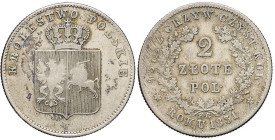 POLOGNE - POLAND
Gouvernement d’insurrection (novembre 1830-septembre 1831). 2 zloty 1831.
KM.123 ; Argent - 9,01 g - 26 mm - 12 h
Exemplaire légèreme...