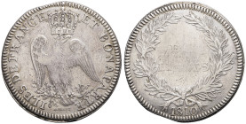 RÉUNION ET MAURICE - REUNION AND MAURITIUS
Premier Empire / Napoléon Ier (1804-1814). Dix livres ou piastre “Decaen” 1810.
Lec.14 - DMP.1045 ; Argent ...