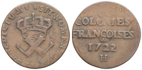 USA - UNITED STATES OF AMERICA
Amérique-Canada (colonies françaises), Louis XV (1715-1774). 9 deniers des Colonies Françoises 1722/1, H, La Rochelle.
...