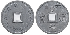 VIÊT-NAM - VIETNAM
Tonkin français (1875-1945). 1/600e de piastre 1905, Paris.
Lec.3 - KM.1 ; Zinc - 2,48 g - 25,2 mm - 6 h
Superbe.