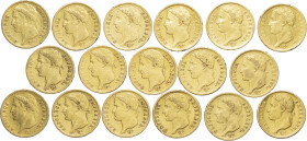 LOT - LOT
Monnaies d’or. Lot de 17 x 20 francs Empire 1813, Utrecht.
G.1025 - F.516 - Fr.521 ; Or - Total : 108,50 g - 21 mm - 6 h
TB à TTB.